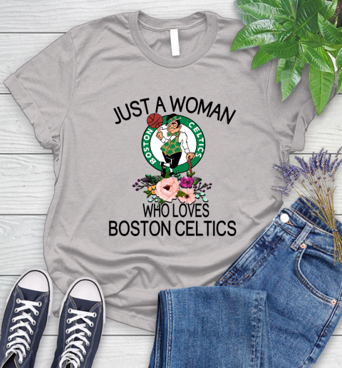 NBA Just A Woman Who Loves Boston Celtics Basketball Sports Women's T-Shirt 10