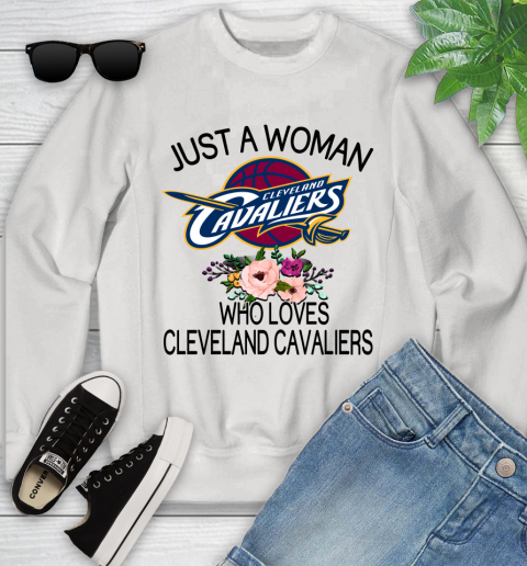 NBA Just A Woman Who Loves Cleveland Cavaliers Basketball Sports Youth Sweatshirt