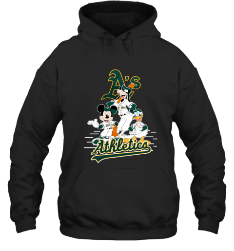 Oakland Athletics Mickey Donald And Goofy Baseball Hoodie 