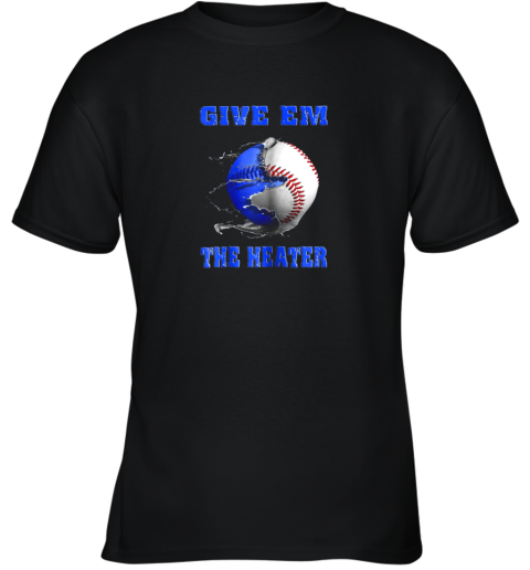 Give Em The Heater Baseball Pitcher Youth T-Shirt