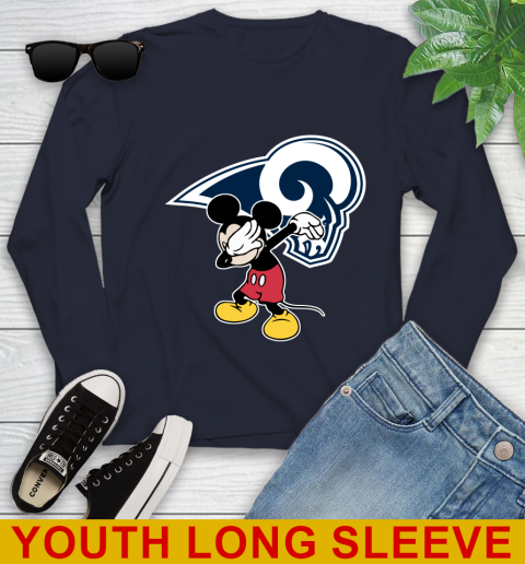 Los Angeles Rams NFL Football Dabbing Mickey Disney Sports Youth Long Sleeve 3