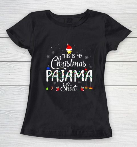 This is My Christmas Pajama Shirt Funny Xmas Light Tree Women's T-Shirt