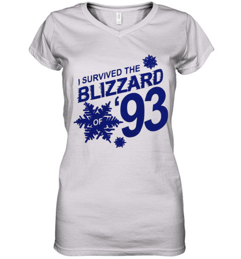 I Survived The Blizzard Of 93 Women's V-Neck T-Shirt