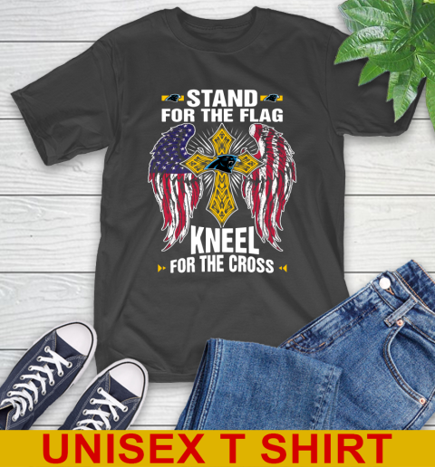 NFL Football Carolina Panthers Stand For Flag Kneel For The Cross Shirt T-Shirt