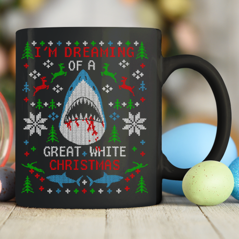 Funny Great White Shark Ugly Christmas Ceramic Mug 11oz