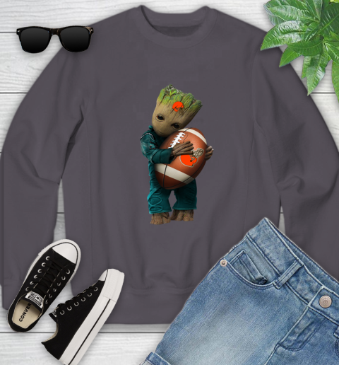 NFL Groot Guardians Of The Galaxy Football Sports Cleveland Browns Youth Sweatshirt 6