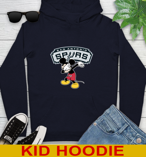 San Antonio Spurs NBA Basketball Dabbing Mickey Disney Sports Youth Hoodie 4