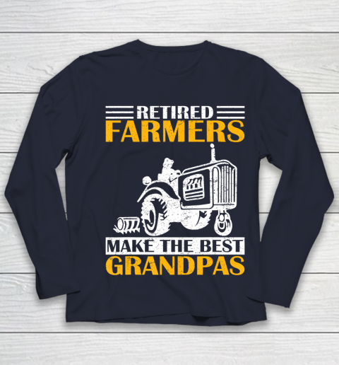 GrandFather gift shirt Retired Farmer Tractor Make The Best Grandpa Retirement Gift T Shirt Youth Long Sleeve 2