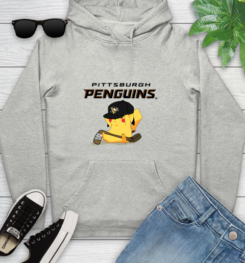 NHL Pikachu Hockey Sports Pittsburgh Penguins Youth Hoodie Tee For Sports