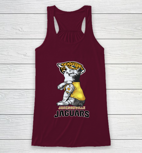 NFL Football My Cat Loves Jacksonville Jaguars Racerback Tank 2