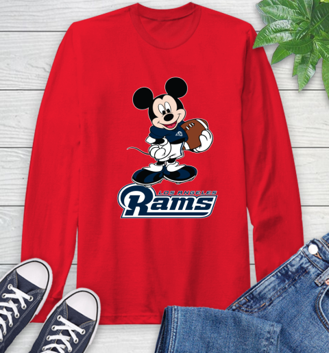 NFL Football Los Angeles Rams Cheerful Mickey Mouse Shirt Long Sleeve T-Shirt 11