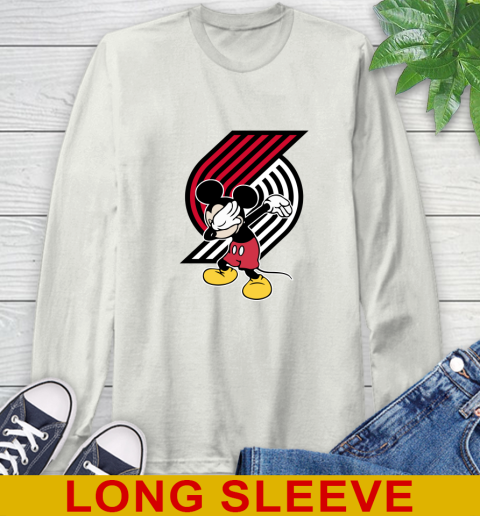 Portland Trail Blazers NBA Basketball Dabbing Mickey Disney Sports Long Sleeve T-Shirt 12