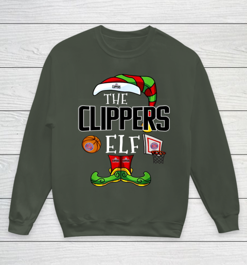 LA Clippers Christmas ELF Funny NBA Youth Sweatshirt 8