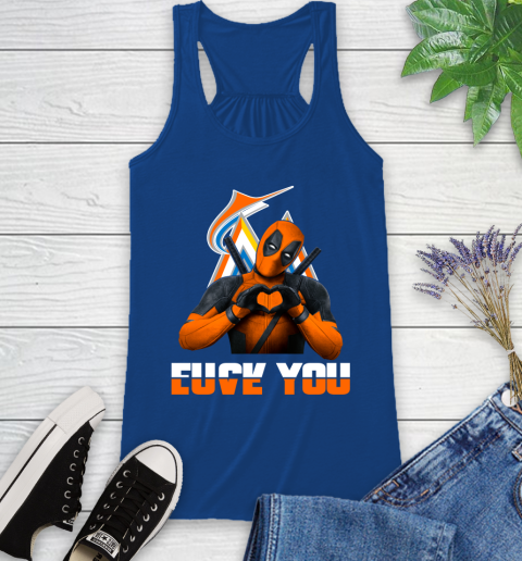 MLB Miami Marlins Deadpool Love You Fuck You Baseball Sports Racerback Tank 8
