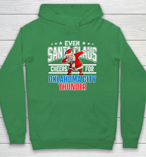 Oklahoma City Thunder Even Santa Claus Cheers For Christmas NBA Hoodie 5