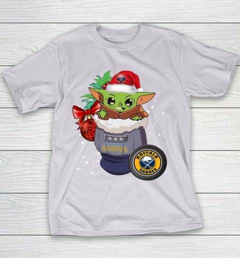 Buffalo Sabres Christmas Baby Yoda Star Wars Funny Happy NHL Youth T-Shirt 5
