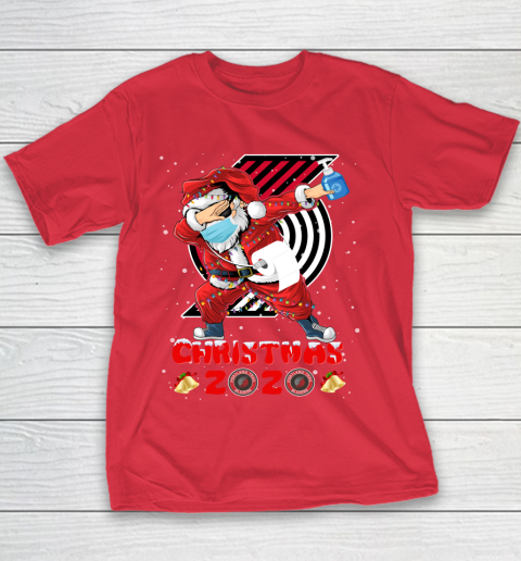 Portland Trail Blazers Funny Santa Claus Dabbing Christmas 2020 NBA Youth T-Shirt 7