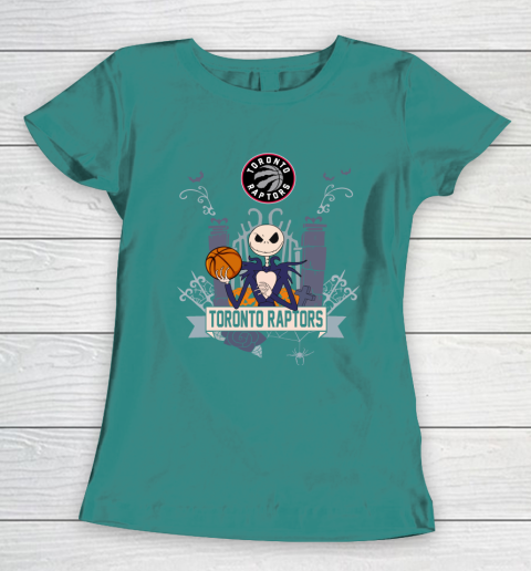 NBA Toronto Raptors Basketball Jack Skellington Halloween Women's T-Shirt 10