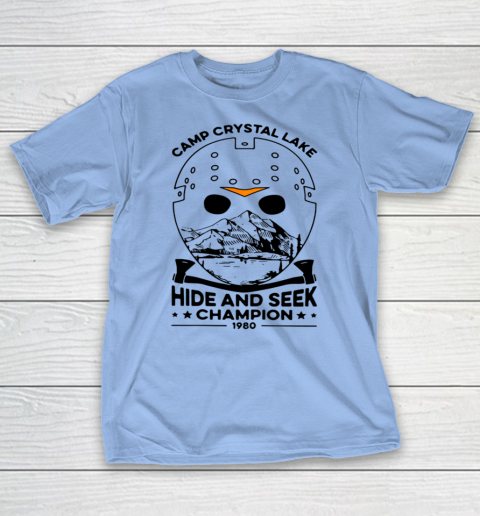 Camp Hide And Seek Champion Crystal Lake 1980 Halloween T-Shirt 18