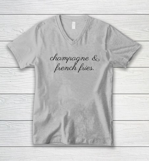 Champagne And French Fries V-Neck T-Shirt 2