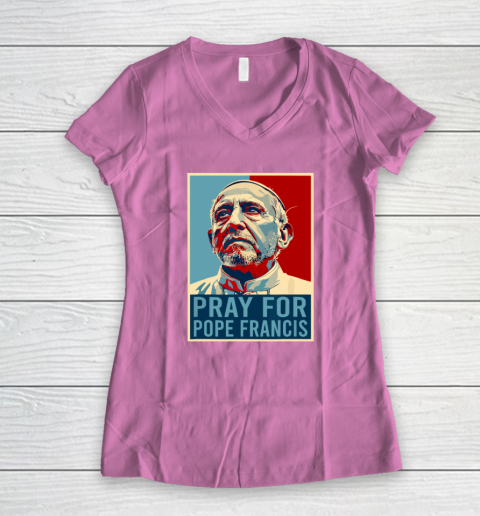 Pray For Pope Francis Women's V-Neck T-Shirt 6