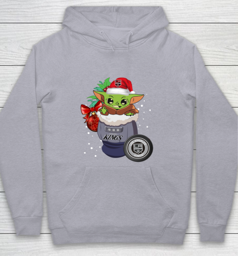 Los Angeles Kings Christmas Baby Yoda Star Wars Funny Happy NHL Youth Hoodie 5