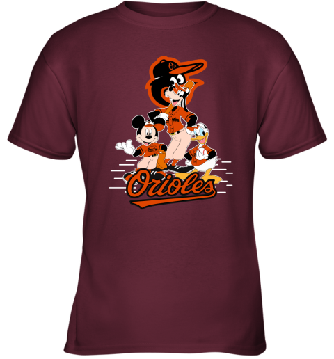 Baseball Mickey Team Baltimore Orioles Youth T-Shirt 