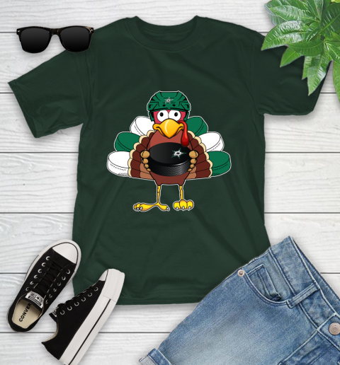 Dallas Stars Turkey Thanksgiving Day Youth T-Shirt 5