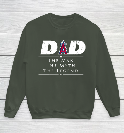 Los Angeles Angels MLB Baseball Dad The Man The Myth The Legend Youth Sweatshirt 8