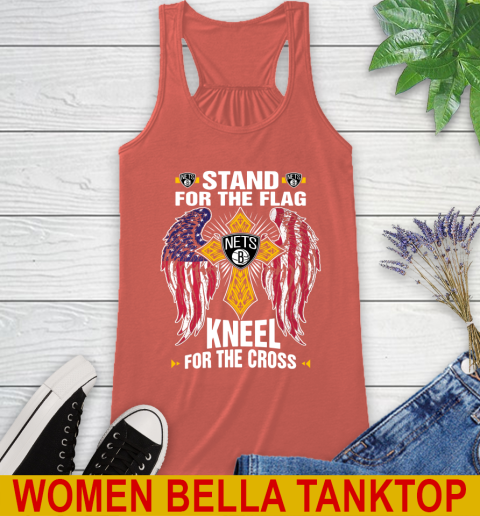 NBA Basketball Brooklyn Nets Stand For Flag Kneel For The Cross Shirt Racerback Tank 3