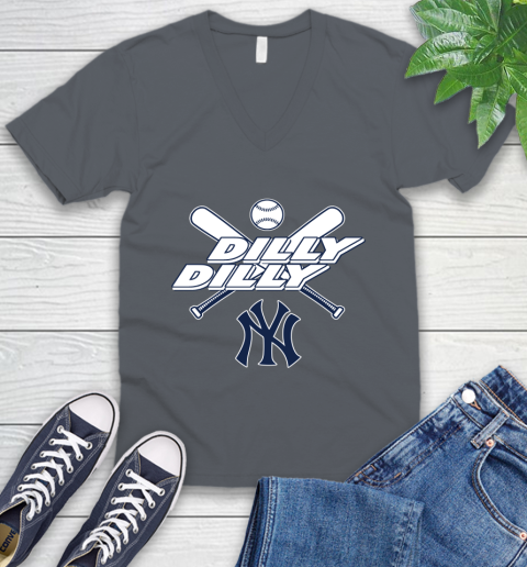 MLB New York Yankees Dilly Dilly Baseball Sports V-Neck T-Shirt 5