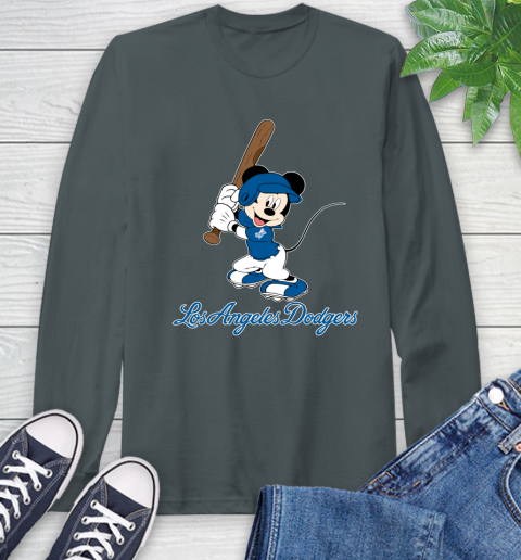MLB Baseball Los Angeles Dodgers Cheerful Mickey Mouse Shirt Long Sleeve T-Shirt 7