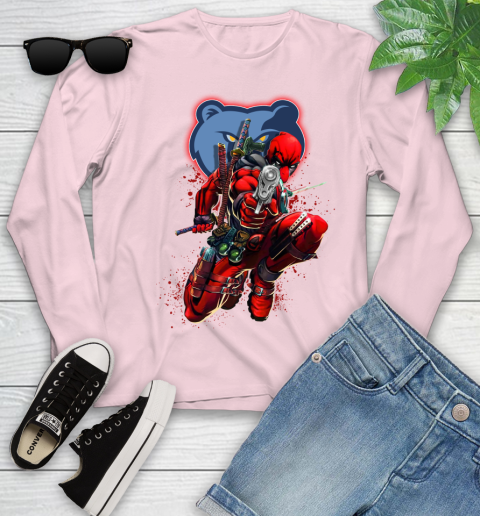 NBA Deadpool Marvel Comics Sports Basketball Memphis Grizzlies Youth Long Sleeve 10
