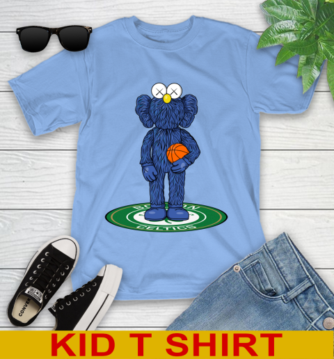 NBA Basketball Boston Celtics Kaws Bff Blue Figure Shirt Youth T-Shirt 11