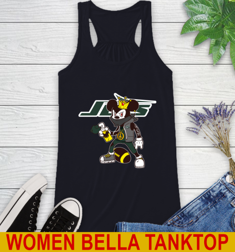 New York Jets NFL Football Mickey Peace Sign Sports Racerback Tank 10