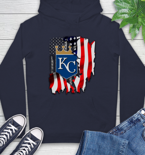 Kansas City Royals MLB Baseball American Flag Hoodie 3