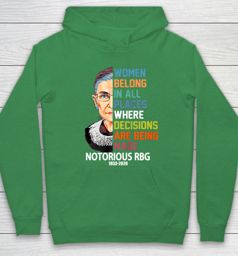 Notorious RBG 1933  2020 Women Belong In All Places Ruth Bader Ginsburg Hoodie 5