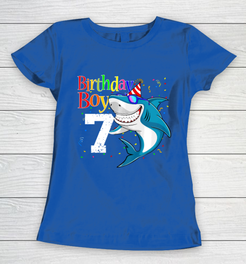 Kids 7th Birthday Boy Shark Shirts 7 Jaw Some Four Tees Boys 7 Years Old Women's T-Shirt 8