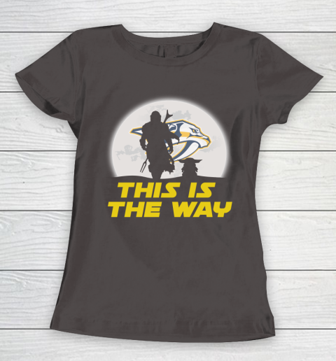 Nashville Predators NHL Ice Hockey Star Wars Yoda And Mandalorian This Is The Way Women's T-Shirt 7