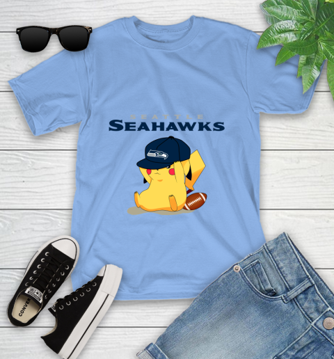 NFL Pikachu Football Seattle Seahawks Youth T-Shirt 11