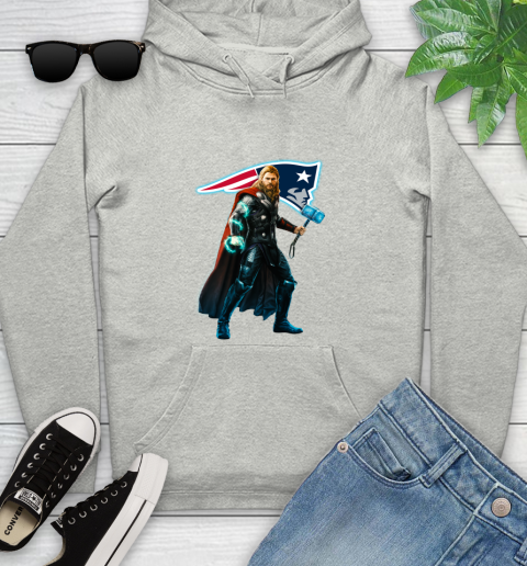 NFL Thor Avengers Endgame Football New England Patriots Youth Hoodie