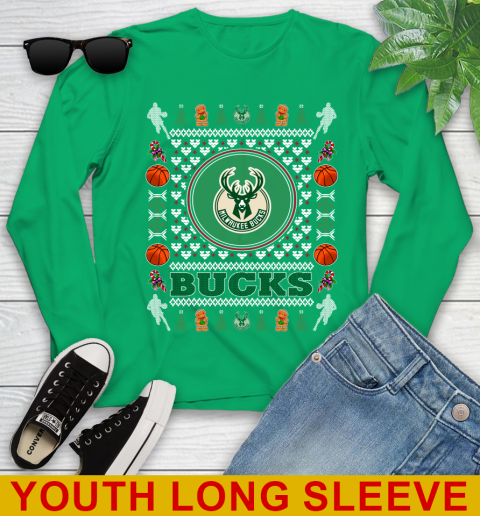 Milwaukee Bucks Merry Christmas NBA Basketball Loyal Fan Youth Long Sleeve 7