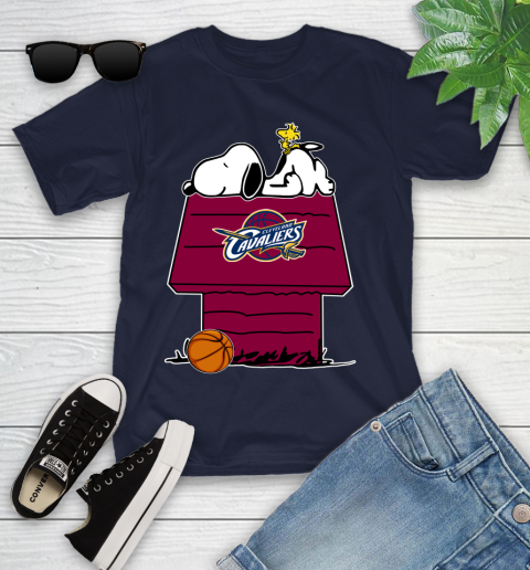 Cleveland Cavaliers NBA Basketball Snoopy Woodstock The Peanuts Movie Youth T-Shirt 3