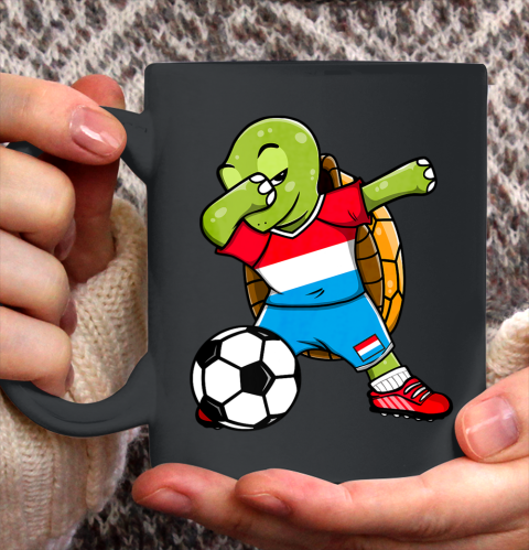 Dabbing Turtle Luxembourg Soccer Fans Jersey Flag Football Ceramic Mug 11oz