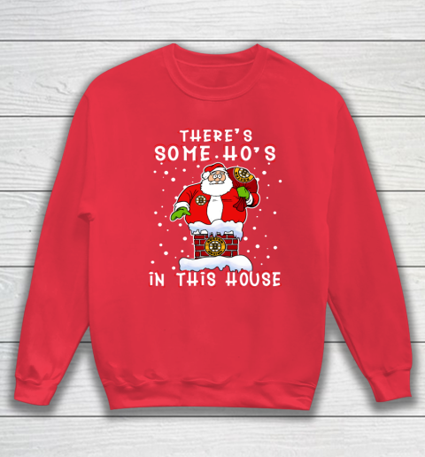 Boston Bruins Christmas There Is Some Hos In This House Santa Stuck In The Chimney NHL Sweatshirt 7