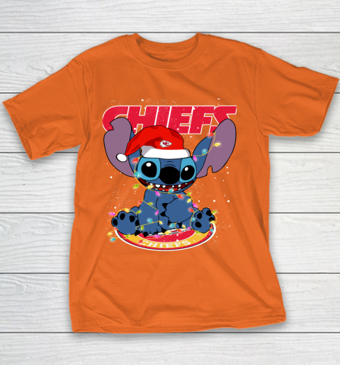 Kansas City Chiefs NFL Football noel stitch Christmas Youth T-Shirt 3