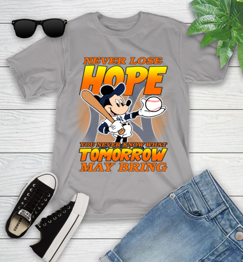 New York Yankees MLB Baseball Mickey Disney Never Lose Hope Youth T-Shirt 4