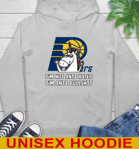 Indiana Pacers NBA Basketball Unicorn I'm Not Anti Hater I'm Anti Bullshit Hoodie 6