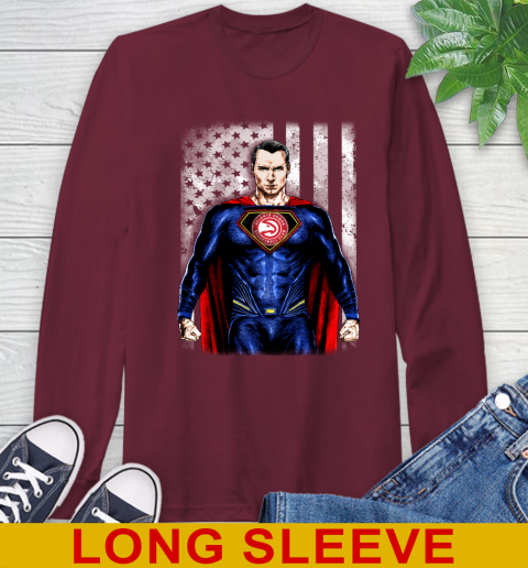 NBA Basketball Atlanta Hawks Superman DC Shirt Long Sleeve T-Shirt 7
