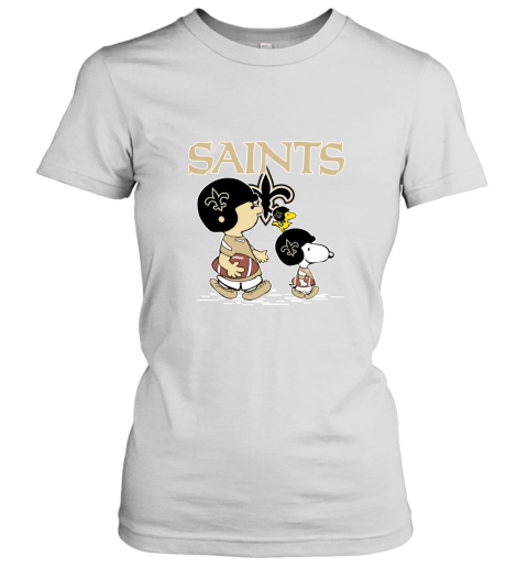 New Orleans Saints Let's Play Football Together Snoopy NFL Women's T-Shirt